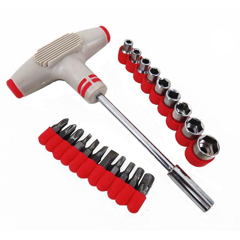 Jogo Chave Fenda e Phillips 21 Peças com Soquete Tipo T